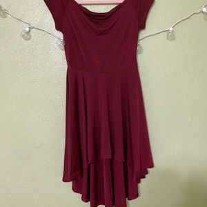 Burgundy high low dress